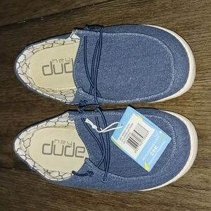 NWT Hey Dude Wendy Youth Sparkling Denim Size US Y1-L2